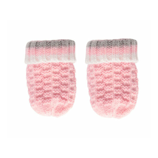 Baby Boys Girls Mittens Cable Knitted With Turnover Mittens NB-12 Months M648 image {3}