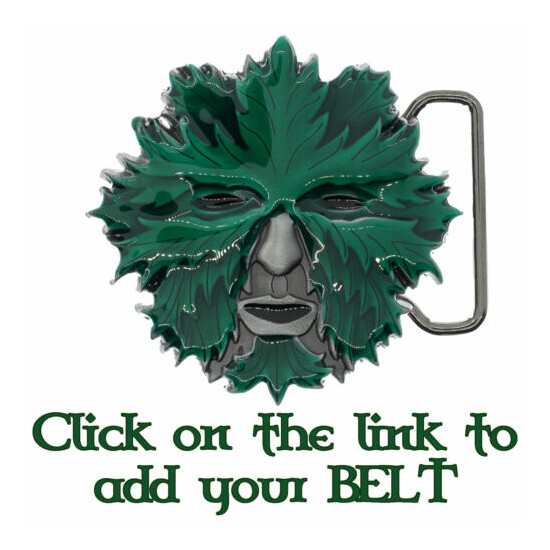 Green Man Belt Buckle Biker Celtic Spiritual Pagan Wicca Goth Woodland image {1}