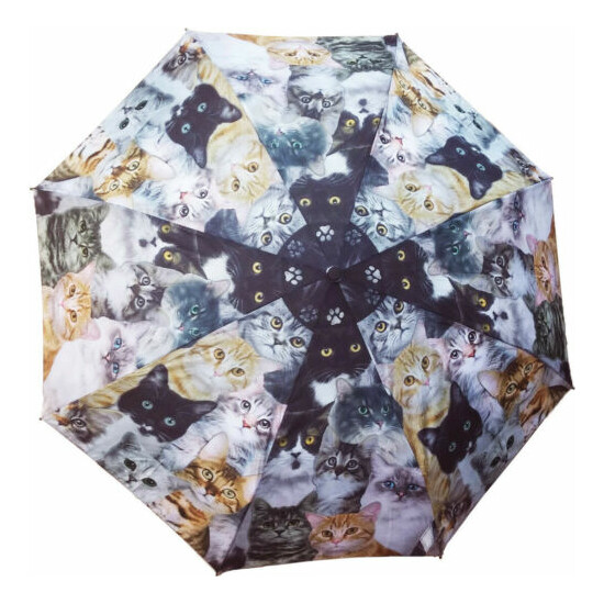 Automatic-Opening Folding Cats Umbrella -- Beautiful Illustrations of Many Cats image {1}
