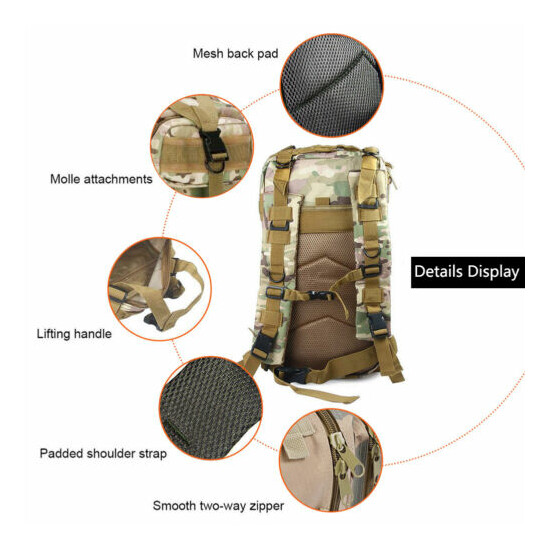 30L Outdoor Military Molle Tactical Backpack Rucksack Camping Bag Travel Hiking image {6}