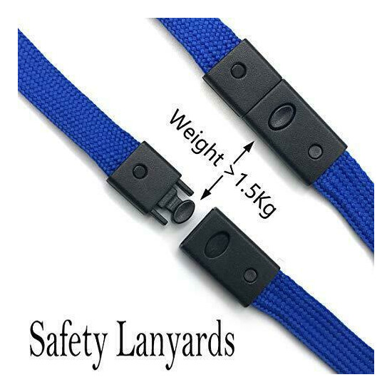 Lanyards Safety Blue Lanyards Neck Flat Premium Breakaway Badge Lanyard with image {3}