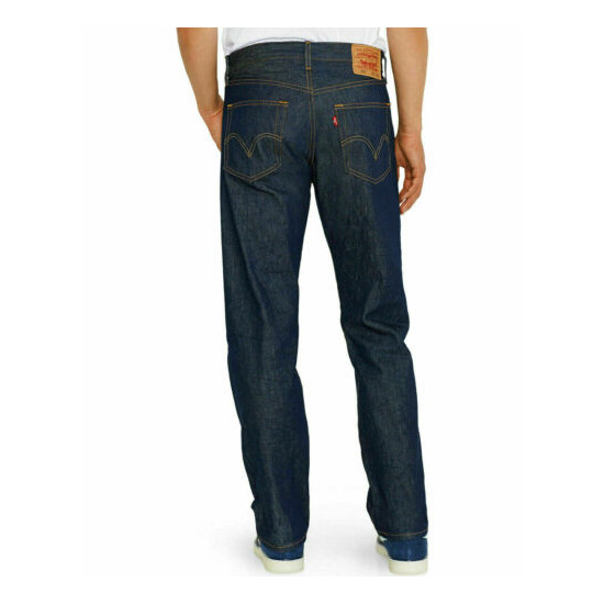 Levis 501 Original Shrink To Fit Button Fly Jeans Rigid Blue Black image {2}