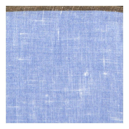 $100 Fiori Di Lusso Blue Solid Linen Pocket Square - x - (808) image {3}