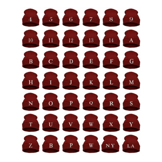 Winter Beanie Hat Kids Adult Size Girl Boy Boys Knitted School Hats A-Z image {3}