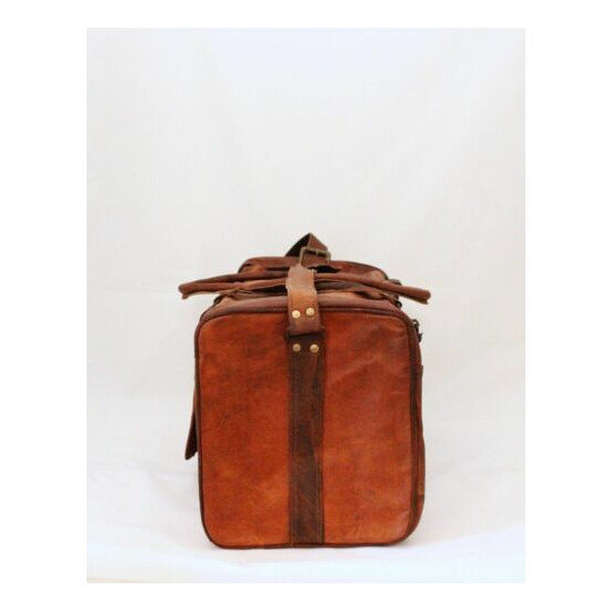 Leather Duffle Travel Bag Men Gym Luggage Genuine Overnight Mens Vintage Duffel image {2}