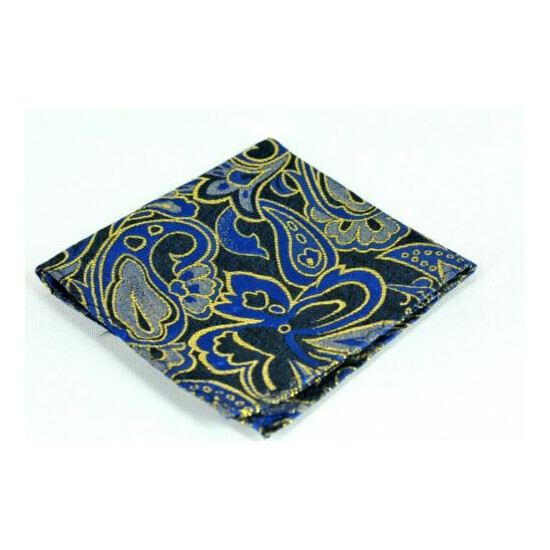 Lord R Colton Masterworks Bombay Navy Gold Floral Silk Pocket Square - $75 New image {1}