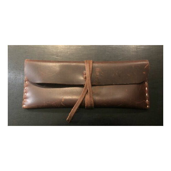 RUSTICO - Premium Full Grain Leather Pouch - Hand Sewn - Rustic Brown Thumb {2}