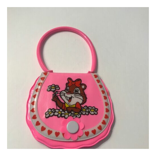Vintage Royal Gorge Plastic Pink Child’s Purse with Mirror image {1}