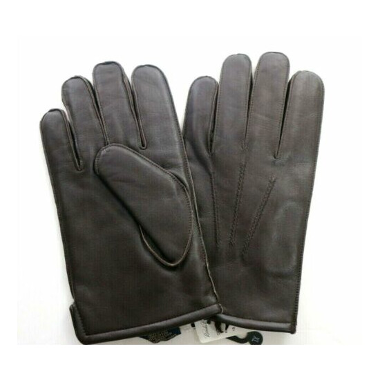 Brooks Brothers Men's Genuine Leather Thinsulate Lined Gloves Dark/Brown Tan NEW image {4}