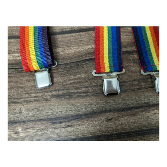 VTG McGuire Nicholas Rainbow Pride 2 Inch Wide Suspenders No. 113 Unisex LGBTQ  image {4}