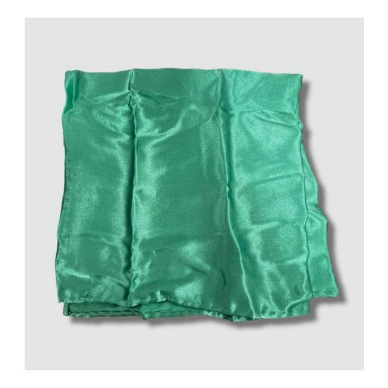 $38 Countess Mara Men's Green Solid Satin Pocket Square image {1}