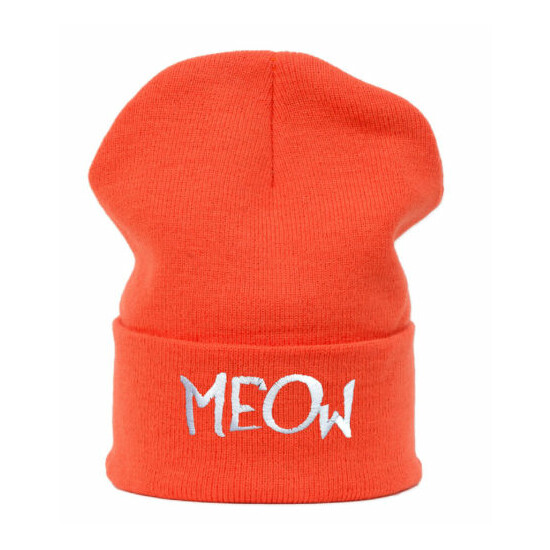 Winter Beanie Hat Kids Children Girls Boy Boys Knitted Hats Warm Meow Hater Swag image {4}