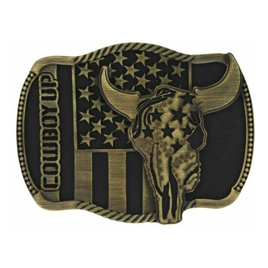 Montana Silversmiths Cowboy Up Strength in Heritage Attitude Belt Buckle image {1}