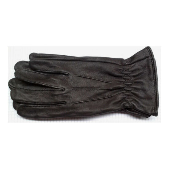 Men's Luxury Fashion Deerskin Dress Gloves Lined 40gr. Thinsulate Brown & Black image {4}