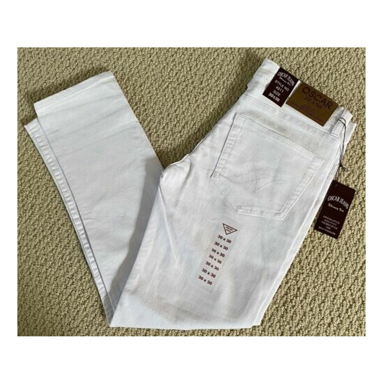 NWT Men's Oscar Jeans Solid White Denim Classic Stretch Skinny Jeans ALL SIZES image {1}