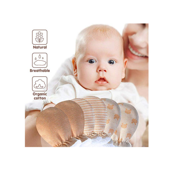 Baby Anti Scratch Mittens Gloves, Cotton Scratch Mits Baby Essentials image {4}