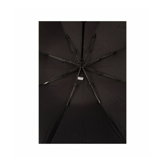 Paul Smith Black Signature Stripe Border Compact Umbrella With Wooden Handle image {2}