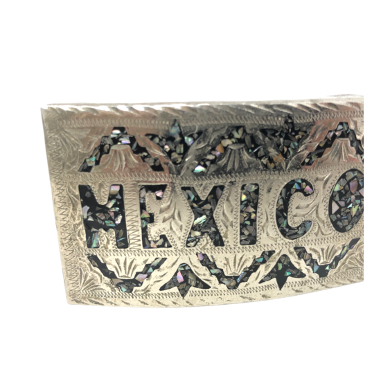 VTG Mexico Iridescent Letters Belt Buckle Western Vaquero Cowboy Southwest image {2}