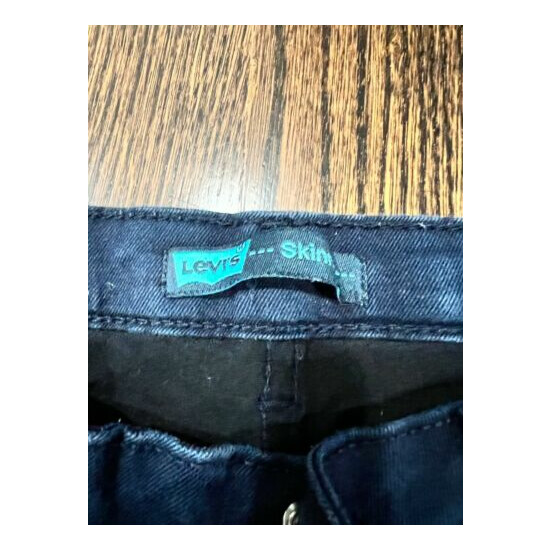 Girls Kids Levi Strauss Levi's Solid Blue Skinny Cotton Jeans Pants Size 12 image {3}
