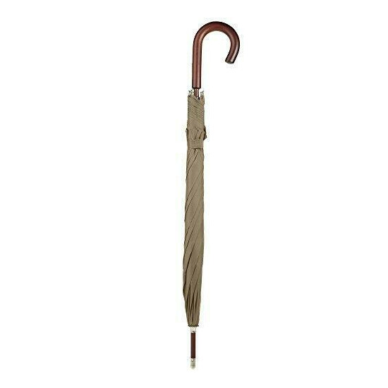 totes Auto Open Wooden Stick Umbrella, British Tan, One Size image {3}