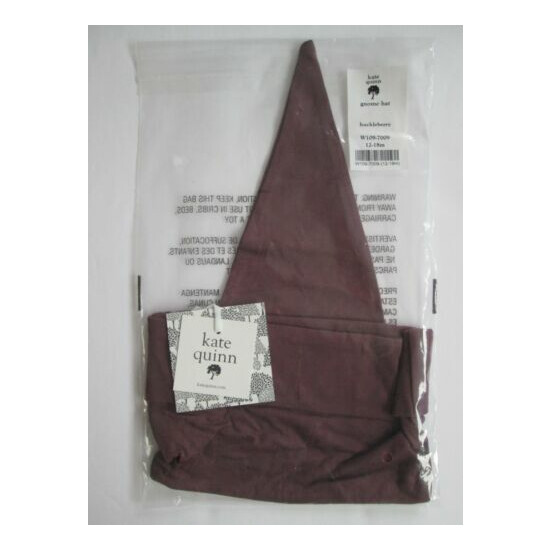 NEW Kate Quinn Gnome Hat 12-18m Bamboo Huckleberry Purple Knot Slouch Stretchy image {2}