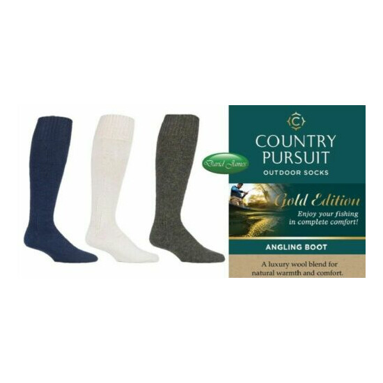 2 Mens Country Pursuit Angling Fishing Wool Seaboot Outdoor Boot Socks UK 7-11 image {1}
