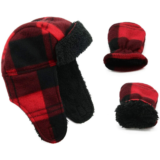 Zando Baby Winter Hats Sherpa Lined Warm Fleece Pilot Hat Kids Caps Toddler Boys image {6}
