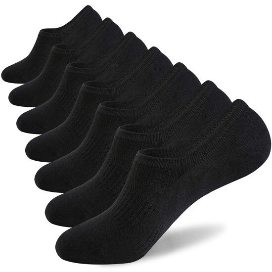No Show Socks Mens 7 Pair Cotton Thin Non Slip Low Cut Men Invisible Sock 6-8/9- image {1}