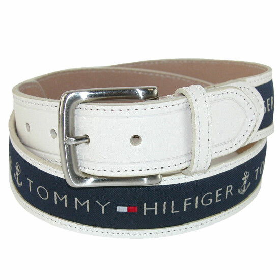 Tommy Hilfiger Men's Premium Ribbon Inlay Anchor Logo Leather Belt 11TL02X032 image {3}