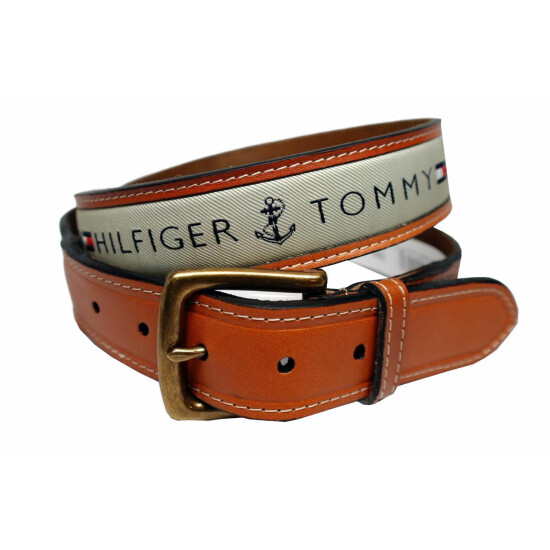 Tommy Hilfiger Men's Premium Ribbon Inlay Anchor Logo Leather Belt 11TL02X032 image {4}