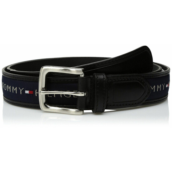 Tommy Hilfiger Men's Premium Ribbon Inlay Anchor Logo Leather Belt 11TL02X032 image {2}