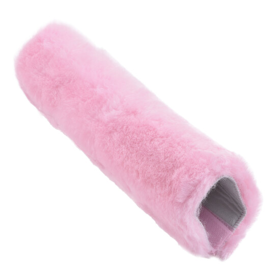 High Quality Genuine Sheepskin Seat Belt Cover Ripper Fastening Black Grey Pink image {4}