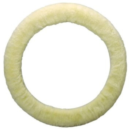 Super Soft Luxury Real Sheepskin Elasticated Universal Fit Steering Wheel Cover image {3}