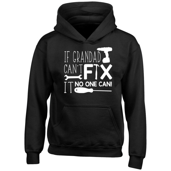 If Grandad Can't Fix It No One Can Kids Childrens Boys Girls Hooded Top Hoodie image {2}