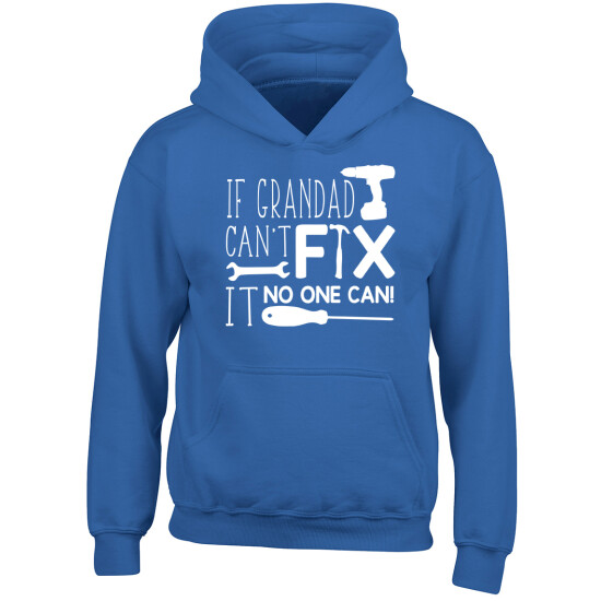 If Grandad Can't Fix It No One Can Kids Childrens Boys Girls Hooded Top Hoodie image {4}