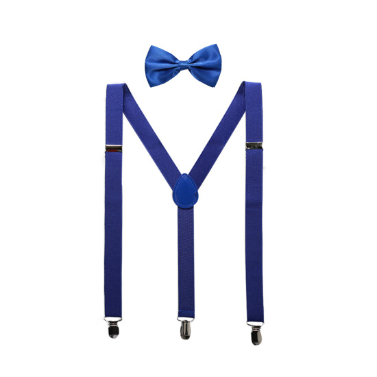 Unisex Y Shape Adjustable Elastic Suspenders Bow Tie Set image {2}
