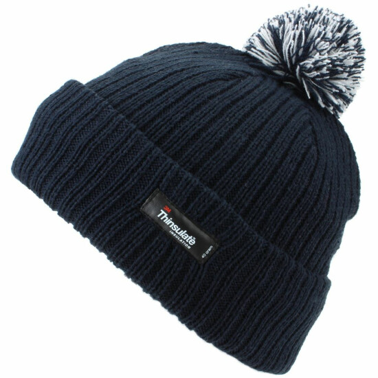 Child Beanie Bobble Hat Thinsulate Fleece Lining Pom Winter Warm Cap Kids Pom image {2}