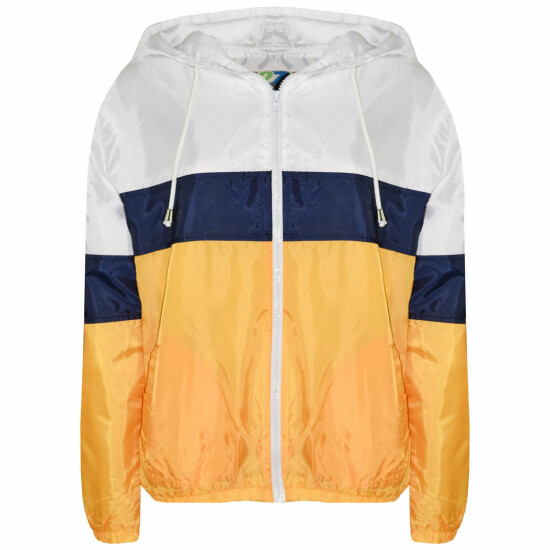 Girls Boy Mustard Windbreaker Waterproof Raincoat Jacket Lightweight Age 5-13 image {2}
