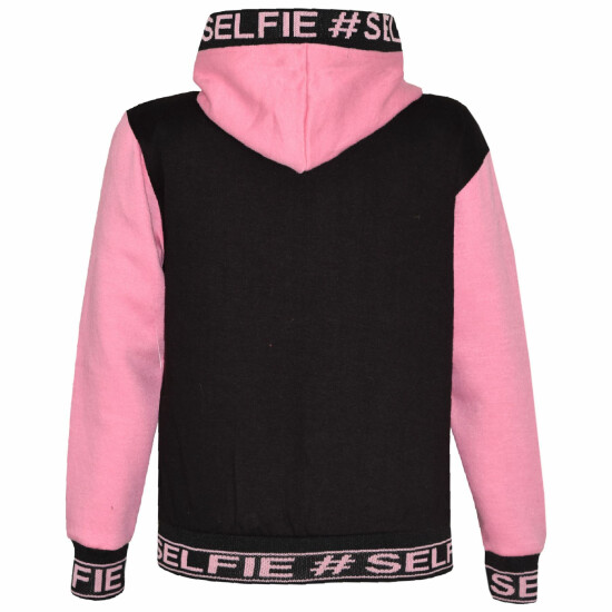 Kids Girls Tracksuit Designer's #Selfie Embroidered Top Bottom Jogging Suit 5-13 image {6}