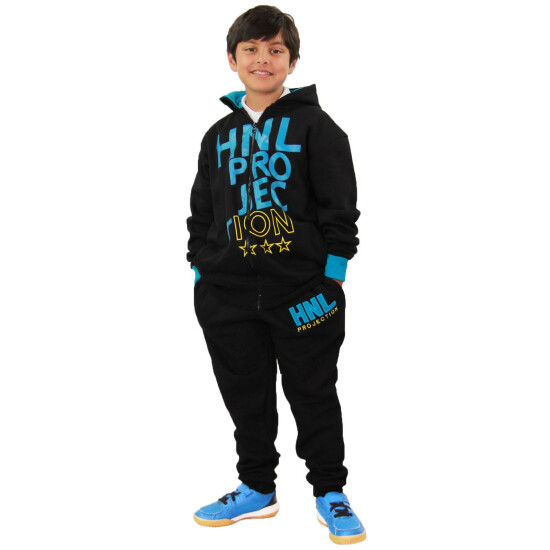 Kids Girls Boys Designer Tracksuit HNL Hooded Bottoms Joging Suit Age 7-13 Years image {2}