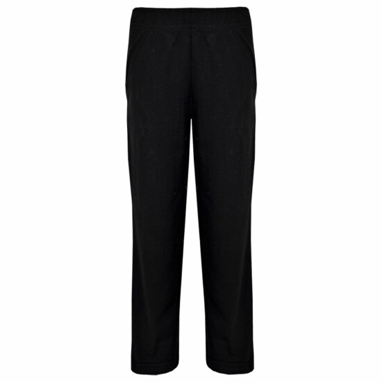 Kids Girls Boys Pyjamas Designer Plain Black Contrast Sleeves Nightwear PJS 2-13 image {4}