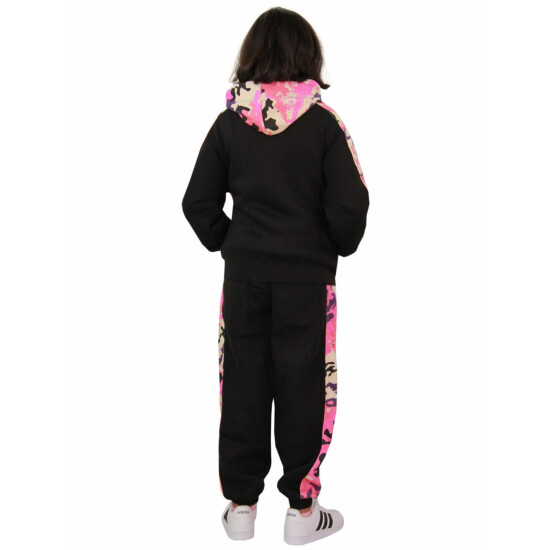 Kids Girls Tracksuit Designer A2Z Camouflage Hooded Top Bottom Jogging Suit 5-13 image {4}
