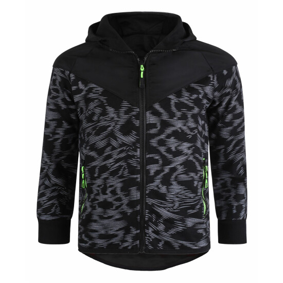 Kids Quilted Jumper or Trousers Hooded Scratch Print Neon Details Suit 3-16Years image {2}