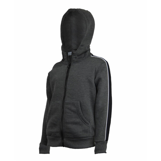 Kids Side Striped Outfit Boys Inner Fleece Girls Hooded Top or Joggers 3-14Years image {3}