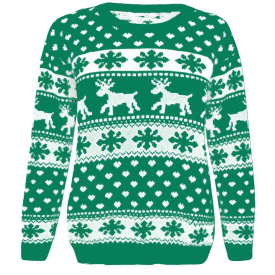 New Kids Girls Boys Xmas Reindeer Snowflake Knitted Christmas Novelty Jumper Top image {5}